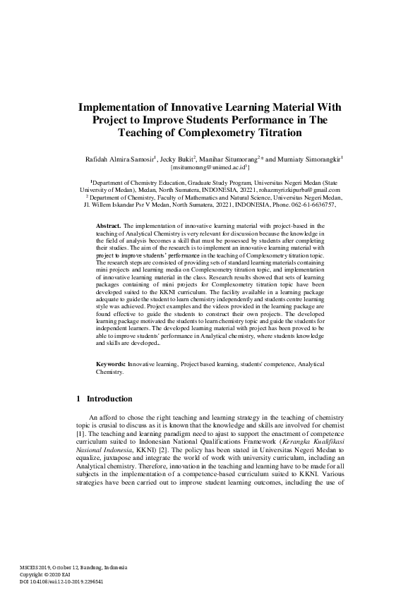(PDF) Implementation of Innovative Learning Material With Project to ...
