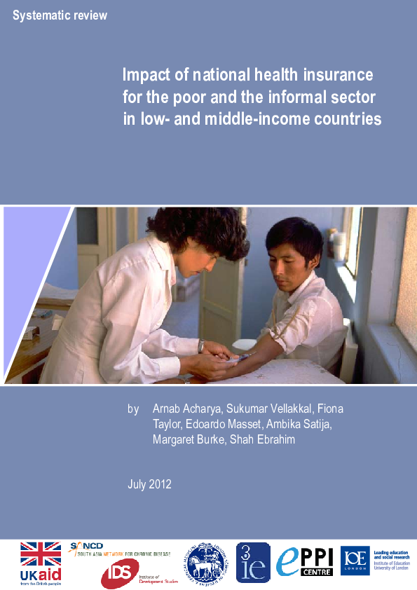 (PDF) Impact of National Health Insurance for the Poor and Informal ...