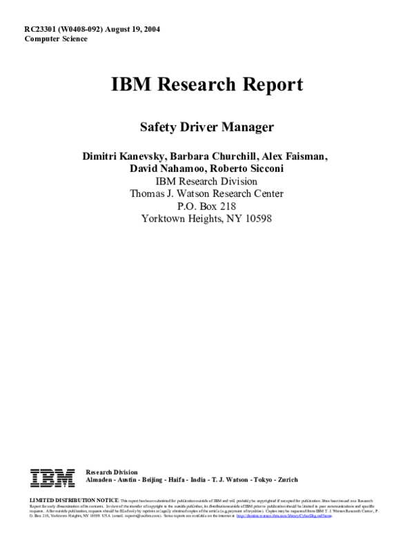 (PDF) Safety Driver Manager