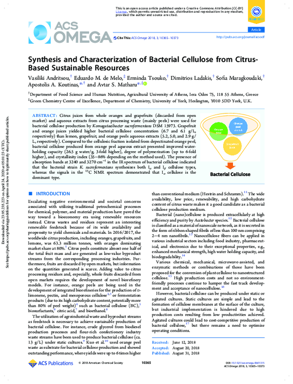 (PDF) Synthesis and characterization of bacterial cellulose/PAni ...