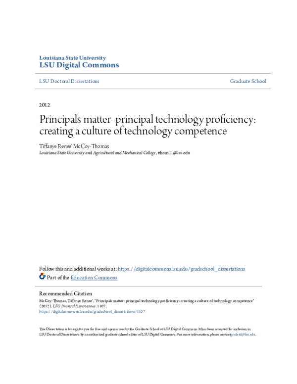 (PDF) Principals matter- principal technology proficiency: creating a ...
