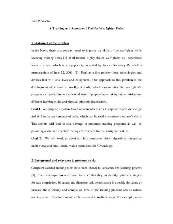 (PDF) A Training and Assessment Tool for Warfighter Tasks