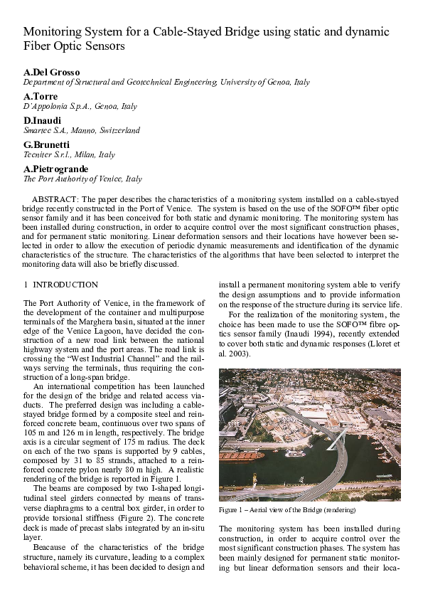 (PDF) Monitoring System for a Cable-Stayed Bridge using static and ...