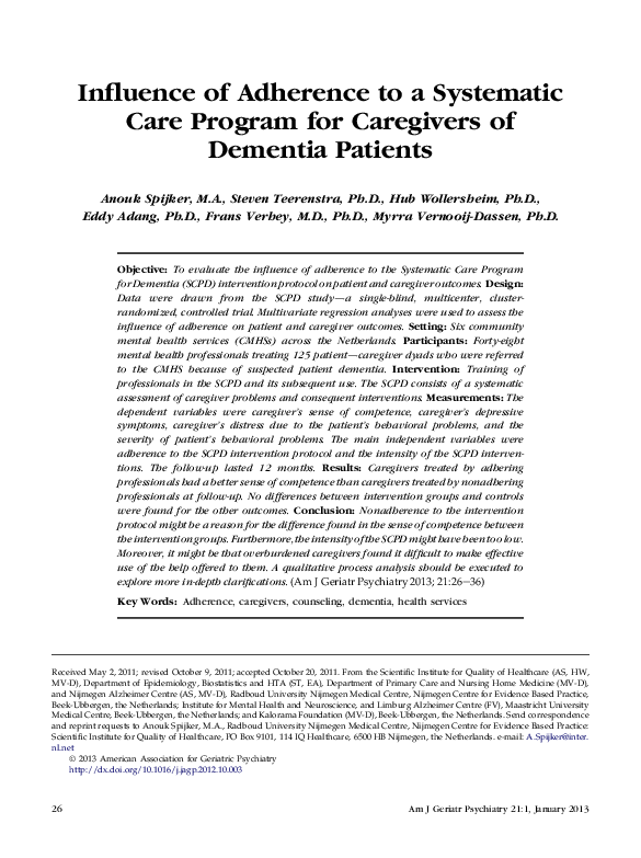 (PDF) Influence of adherence to a systematic care program for ...