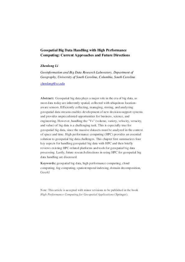 (PDF) Geospatial Big Data Handling with High Performance Computing ...