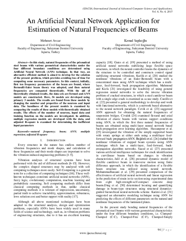 (PDF) An Artificial Neural Network Application for Estimation of ...