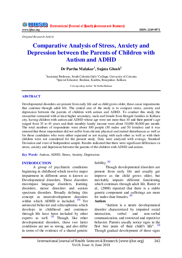 (PDF) Comparative Analysis of Stress, Anxiety and Depression between ...