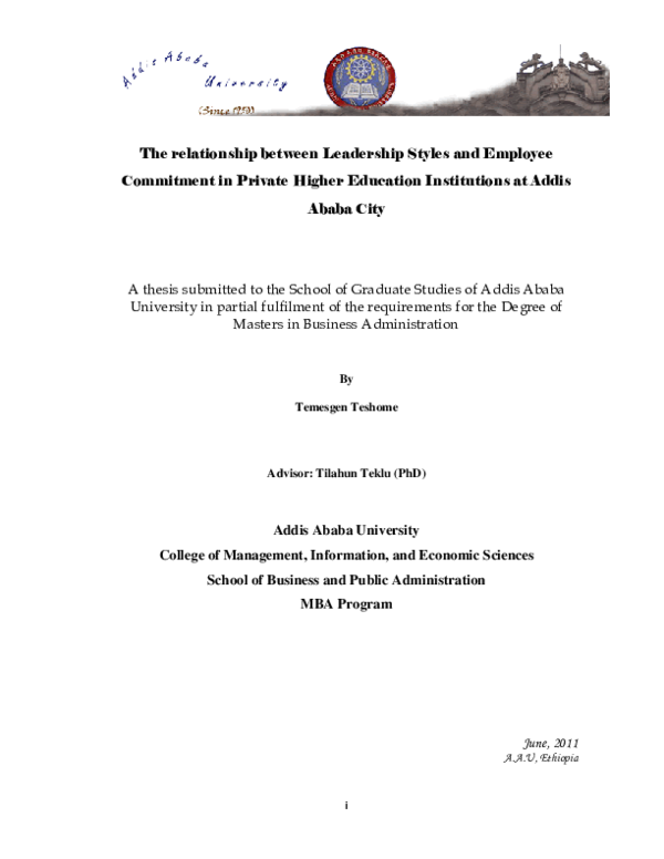 (PDF) The Relationship between Leadership Styles and Employee ...