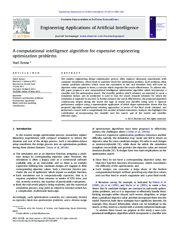 (PDF) A computational intelligence algorithm for expensive engineering ...