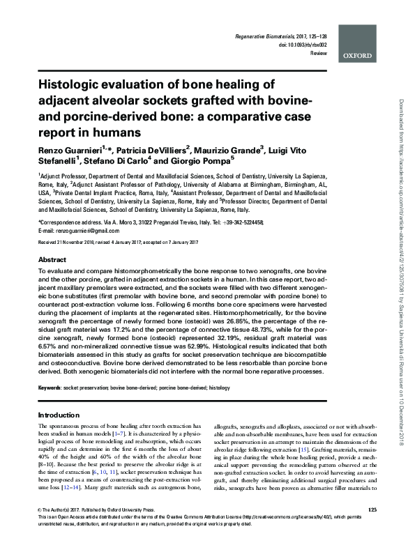 (PDF) Histologic evaluation of bone healing of adjacent alveolar ...