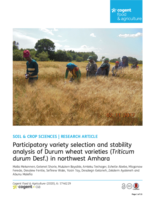 (PDF) Participatory variety selection and stability analysis of Durum ...