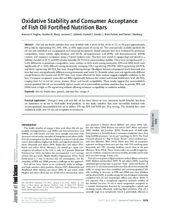 (PDF) Oxidative Stability and Consumer Acceptance of Fish Oil Fortified ...
