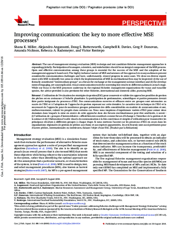 (PDF) Improving communication: the key to more effective MSE processes