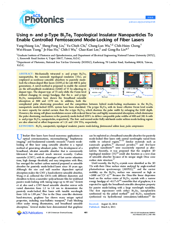 (PDF) Using n- and p-Type Bi 2 Te 3 Topological Insulator Nanoparticles ...