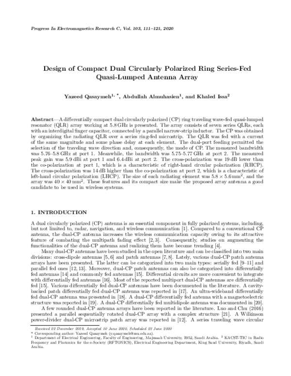 (PDF) Design of Compact Dual Circularly Polarized Concentric Ring ...