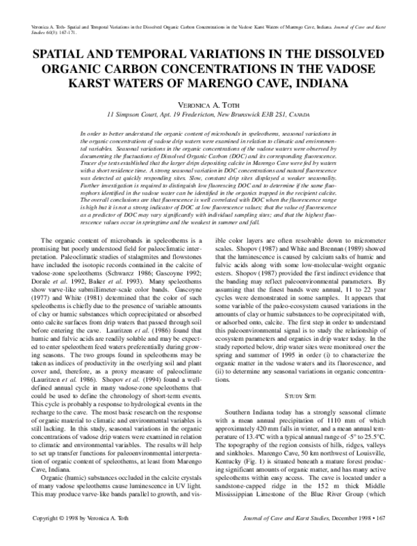 (PDF) Spatial and Temporal Variations in the Dissolved Organic Carbon ...