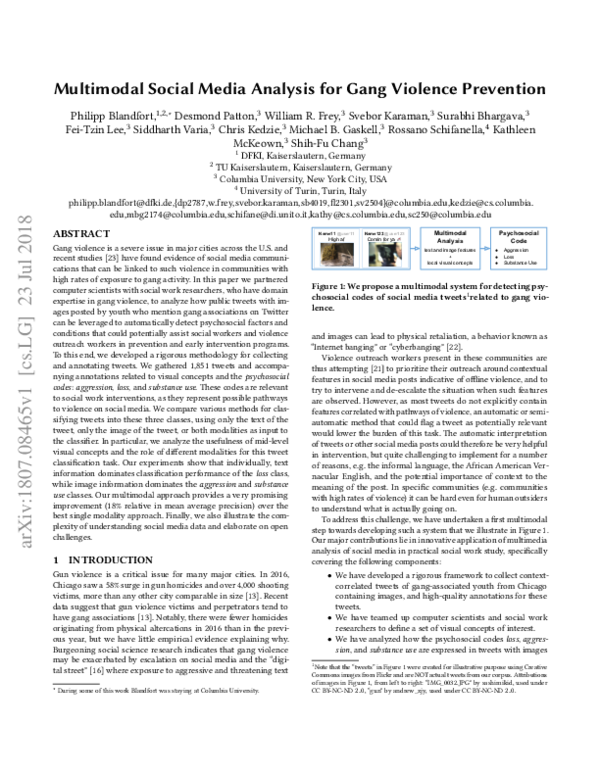 (PDF) Multimodal Social Media Analysis for Gang Violence Prevention ...