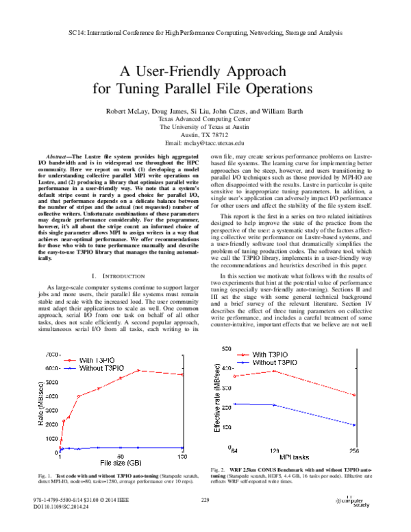 (PDF) A User-Friendly Approach for Tuning Parallel File Operations