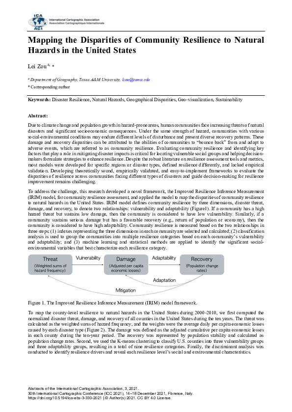 (PDF) Mapping the Disparities of Community Resilience to Natural ...