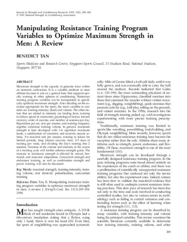 (PDF) Manipulating resistance training program variables to optimize ...