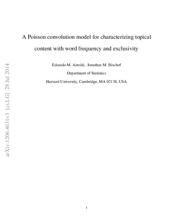 (PDF) A Poisson convolution model for characterizing topical content ...