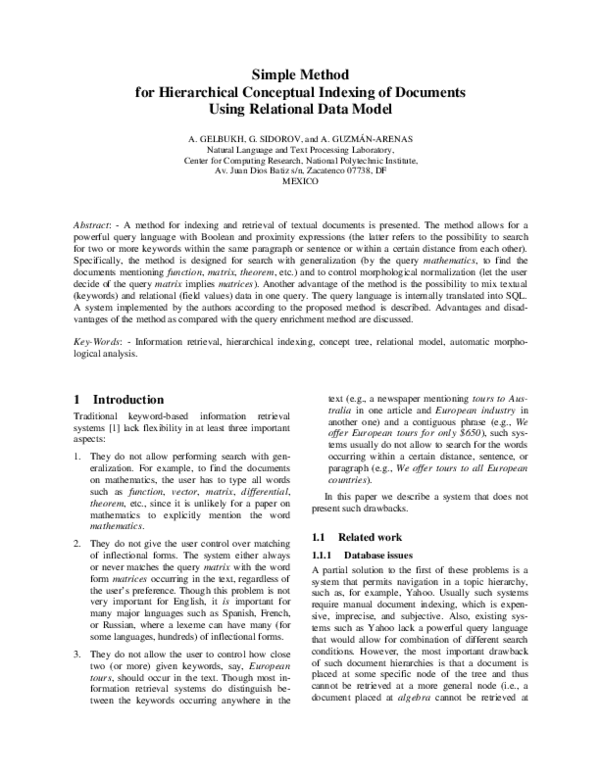 (PDF) Simple Method for Hierarchical Conceptual Indexing of Documents ...