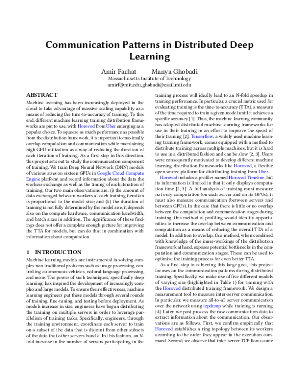 (PDF) Communication Patterns in Distributed Deep Learning