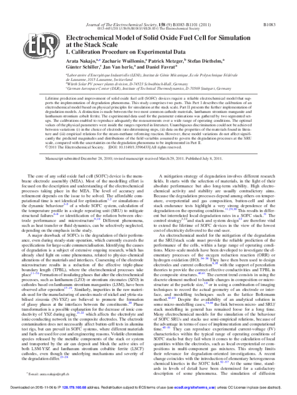 (PDF) Electrochemical Model of Solid Oxide Fuel Cell for Simulation at ...
