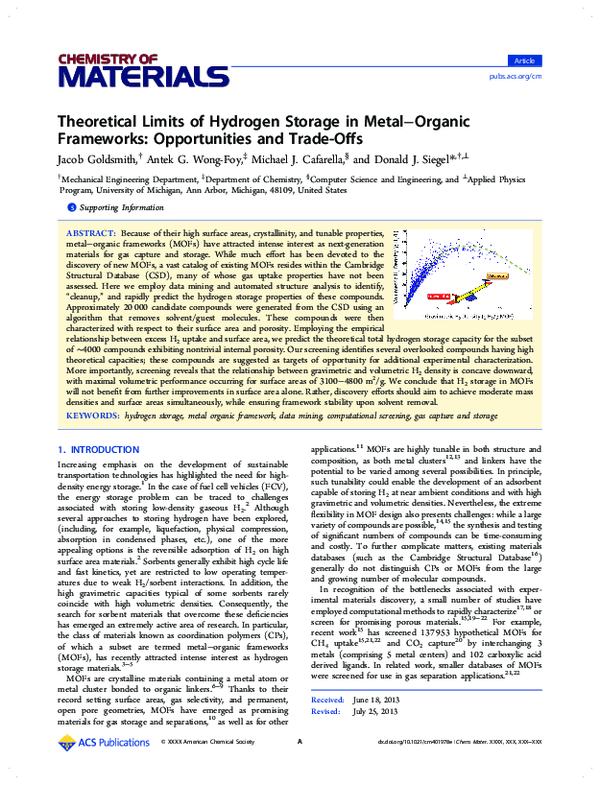 (PDF) Theoretical Limits of Hydrogen Storage in Metal–Organic ...
