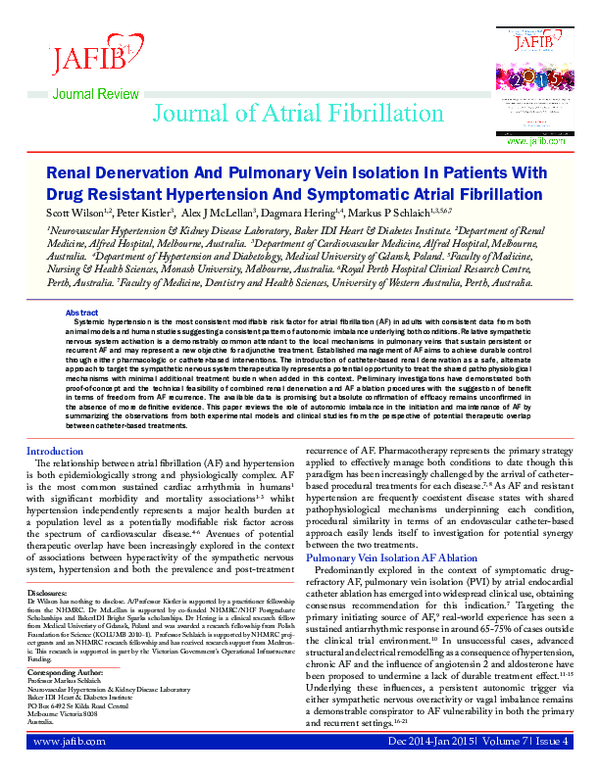 (PDF) Renal Denervation And Pulmonary Vein Isolation In Patients With ...