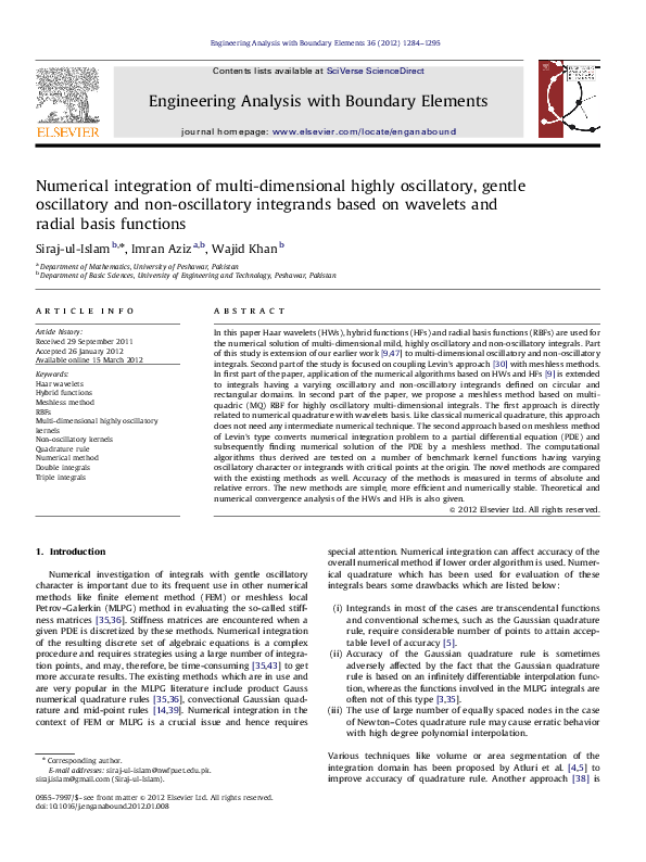 (PDF) Numerical integration of multi-dimensional highly oscillatory ...
