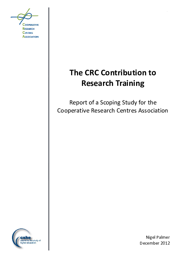 (PDF) The CRC contribution to research training