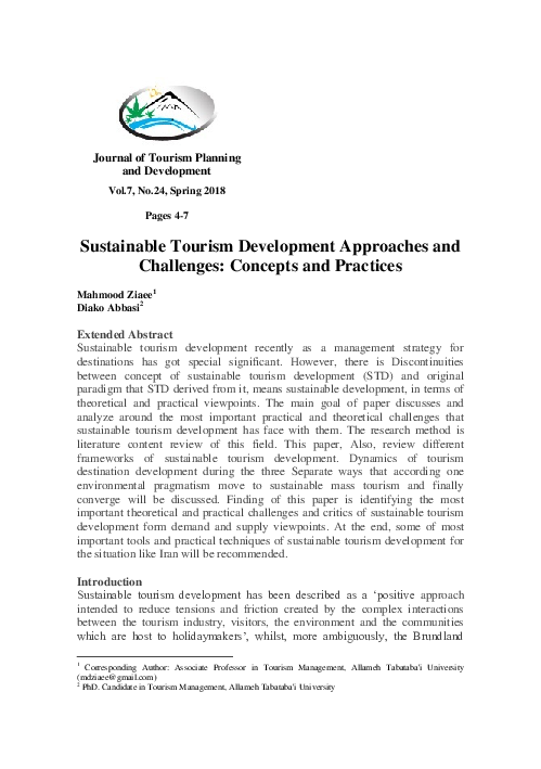 (PDF) Sustainable Tourism Development Approaches and Challenges ...