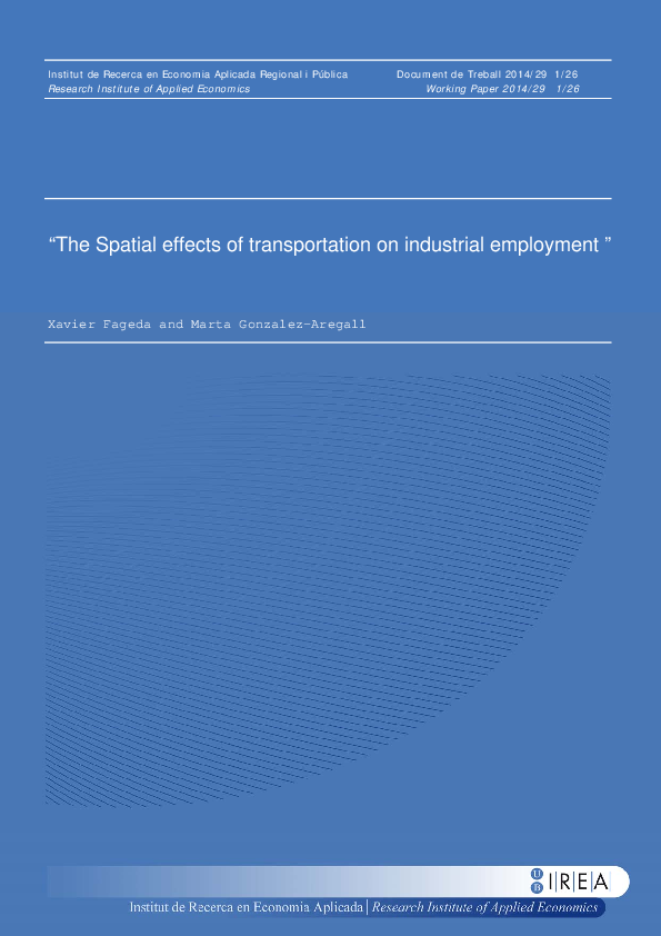(PDF) The Spatial effects of transportation on industrial employment