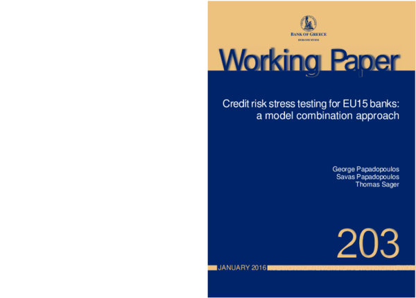 (PDF) Credit risk stress testing for EU15 banks: a model combination ...