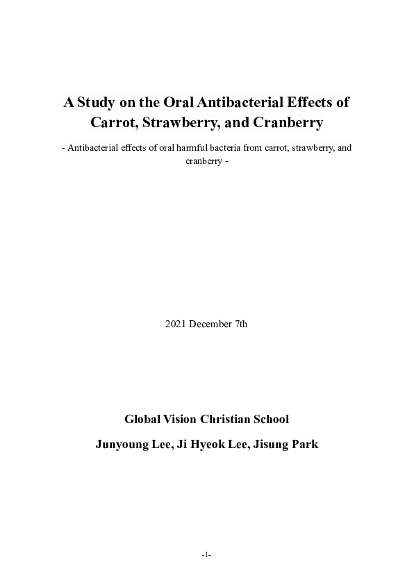 (PDF) A Study on the Oral Antibacterial Effects of Carrot, Strawberry ...