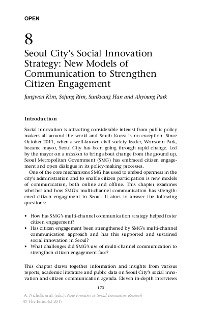 (PDF) Seoul City’s Social Innovation Strategy: New Models of ...
