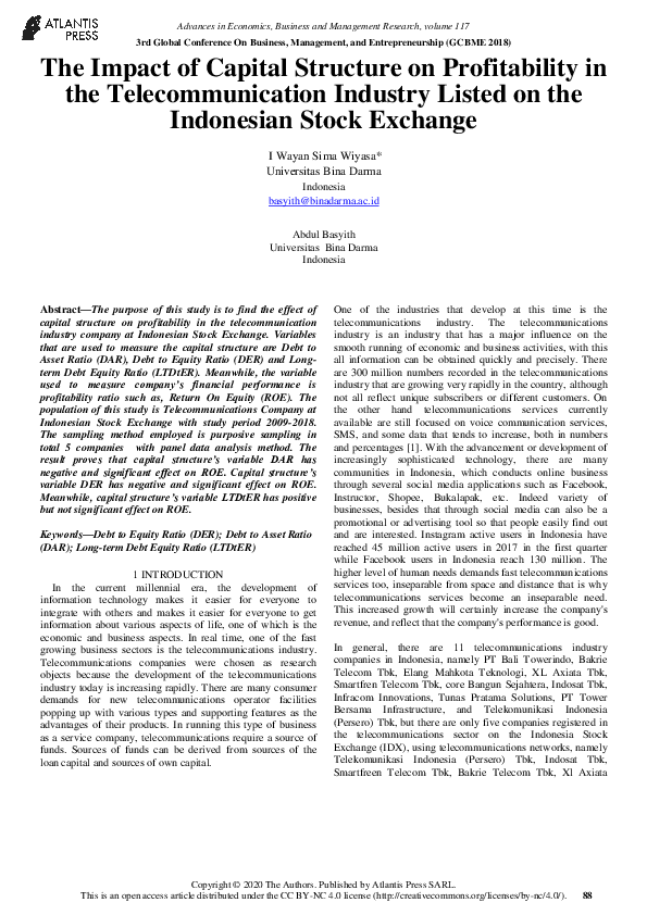 (PDF) The Impact of Capital Structure on Profitability in the ...