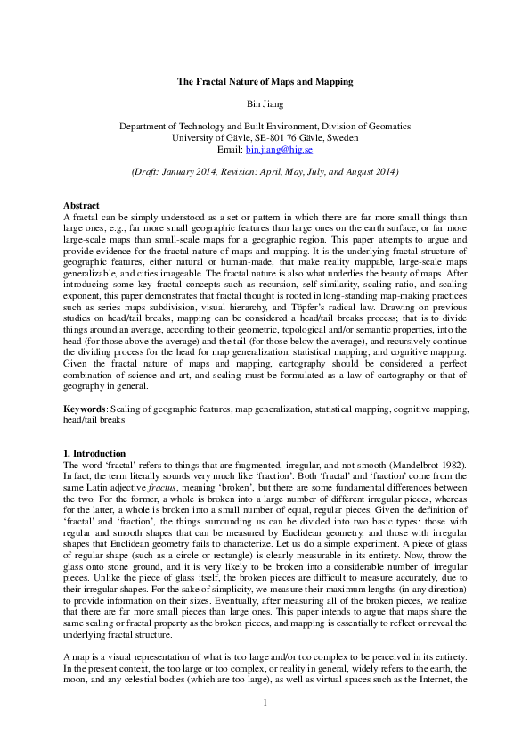 (PDF) The fractal nature of maps and mapping