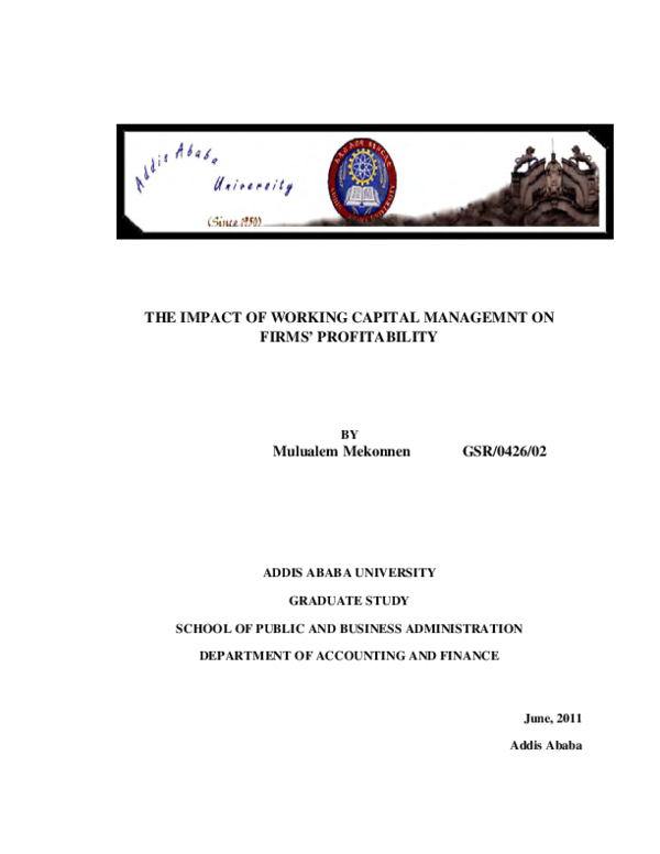 (PDF) The Impacts of Working Capital Management of Firms Profitability