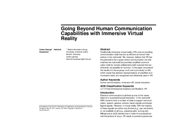 (PDF) Going Beyond Human Communication Capabilities with Immersive ...