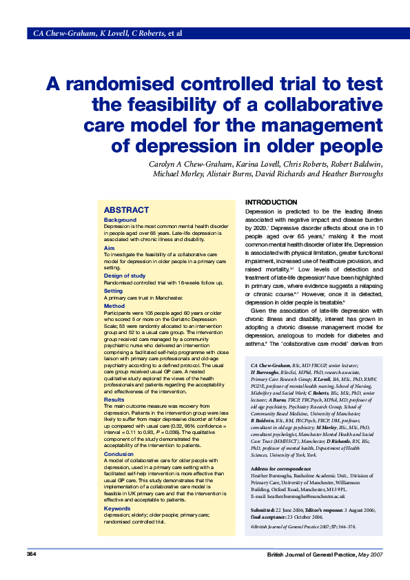 (PDF) A randomised controlled trial test the feasibility of a ...