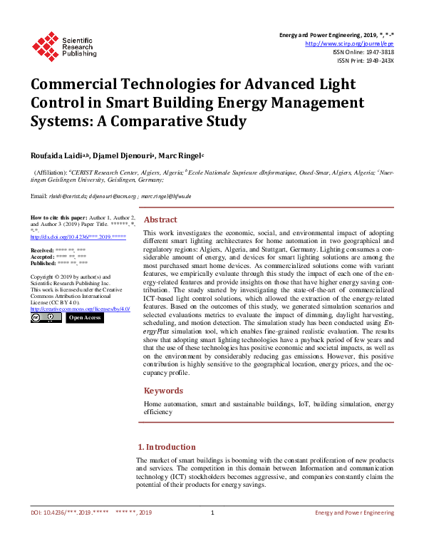 (PDF) Commercial Technologies for Advanced Light Control in Smart ...