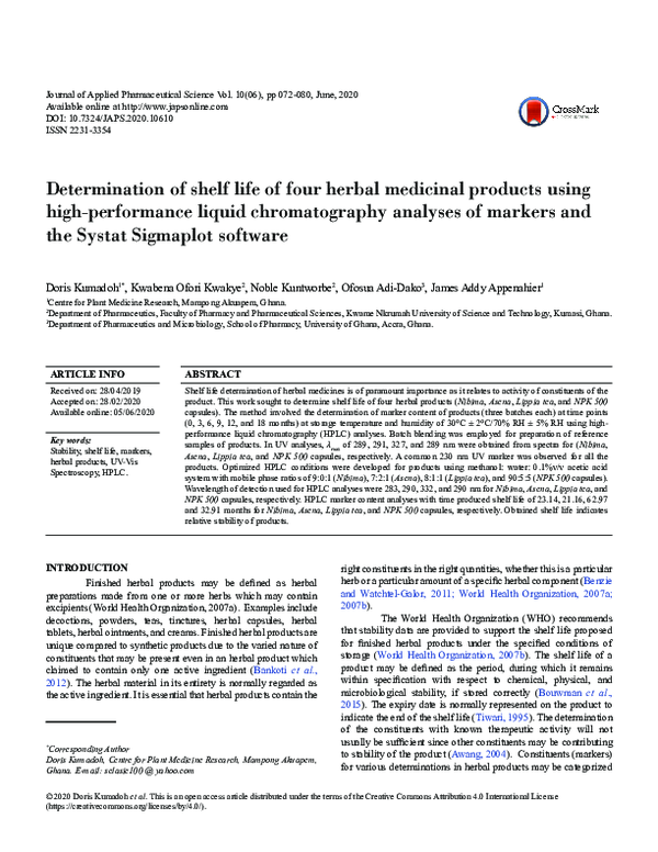 (PDF) Determination of shelf life of four herbal medicinal products ...