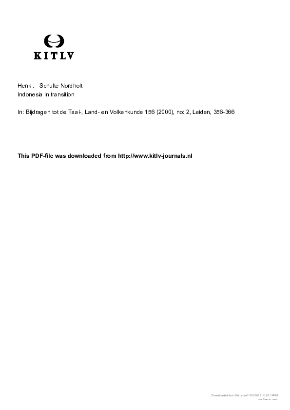First page of “Indonesia in transition”