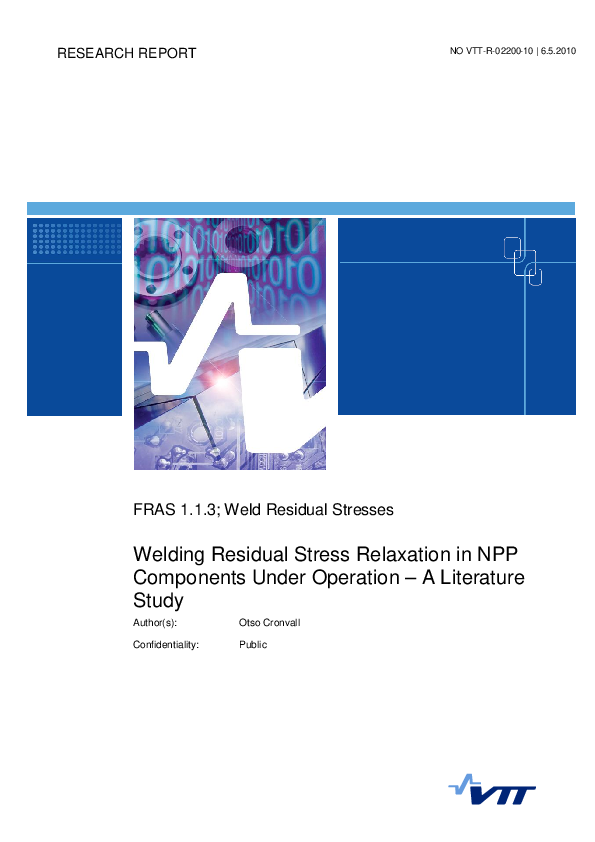 (PDF) Weld Residual Stresses Welding Residual Stress Relaxation in NPP ...
