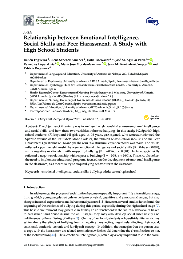 (PDF) Relationship between Emotional Intelligence, Social Skills and ...