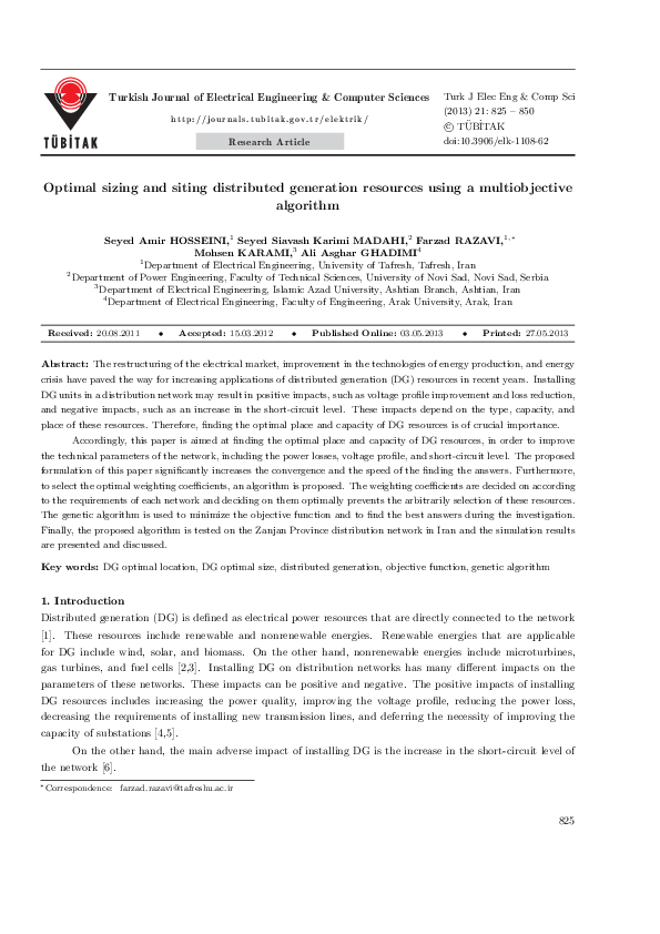 (PDF) Optimal sizing and siting distributed generation resources using ...