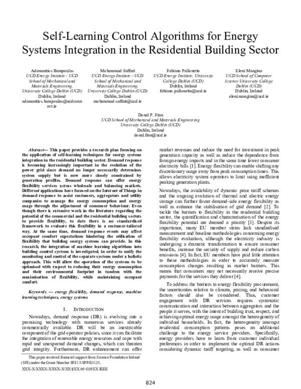 (PDF) Self-Learning Control Algorithms for Energy Systems Integration ...