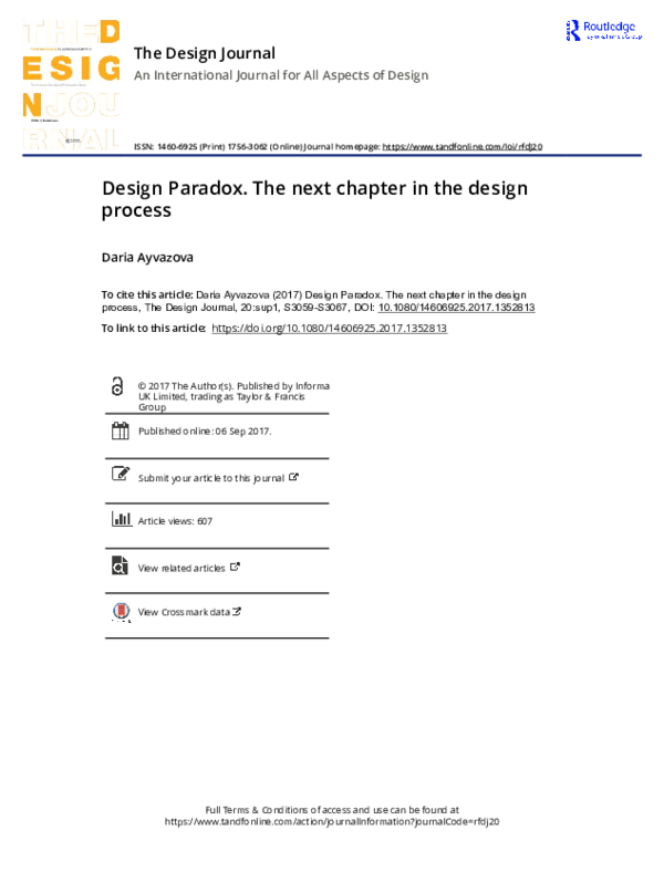 (PDF) Design Paradox. The next chapter in the design process